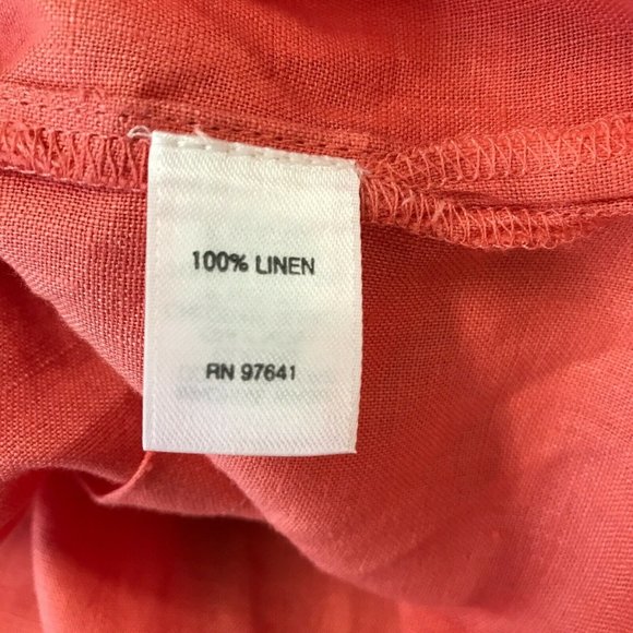 J. Jill Womens Petite 100% Linen Front Button Shrimp Tunic Blouse Top Choose SZ - Picture 6 of 8